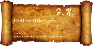 Hodits Nikolett névjegykártya